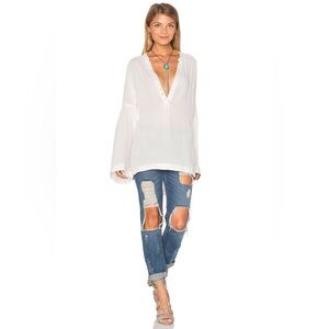 Free People Easy Girl Top size XS Bell Sleeve Boho button up